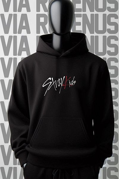 Vordevia Stray Kids Signature 3 Thread Hooded Wide Fit Sweatshirt - Front and Back Printed