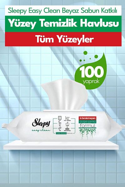 Sleepy Easy Clean Surface Cleaner - 300 Sheets, 100X3 Pack. Sleepy Wet Wipes with Gift