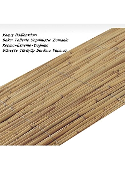 Afyonkarahisardan Kamış Çit Bambu Çit Hasır Doğal 1,00 X 5,00 Metre (TELLİ)