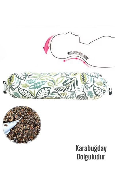 QUEENVİP Pernă pentru masaj pentru gât cilindric - Bolster pentru yoga umplut cu hrișcă