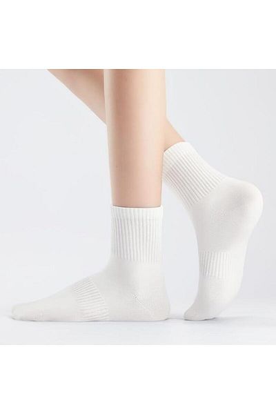 Sportingen Unisex Λευκές κάλτσες τένις - 6 ζευγάρια κολεγιακές βαμβακερές κάλτσες