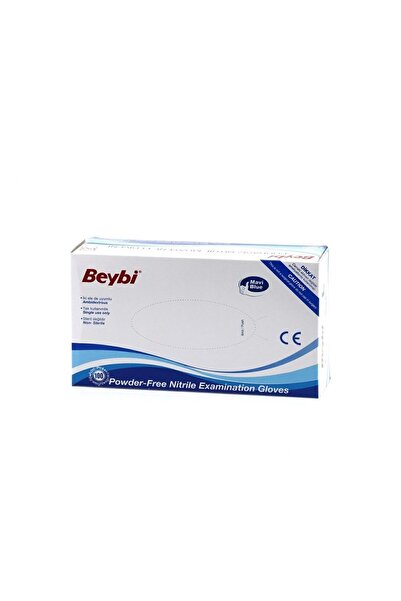 Özge Plastik Beybi Pudrasız Mavi Nitril Eldiven L Beden 100'lü