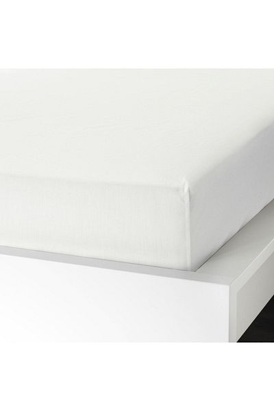 IKEA White Elastic Double Bed Sheet - 160x200 Cm