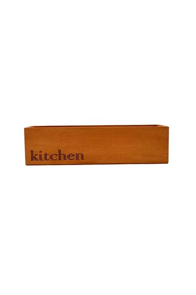 t tun's woods Yellow Oak Beech Wood Kitchen Organizer - 40cm Length, 10cm Width, 8cm Height