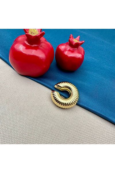 Opia Takı & Aksesuar Steel Gold Cartilage Ear Cuff - Earring Design