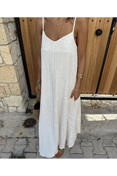 SEZON MAGAZALARI Rochie de damă șifonată cu cureaua de frânghie - căptușită casual