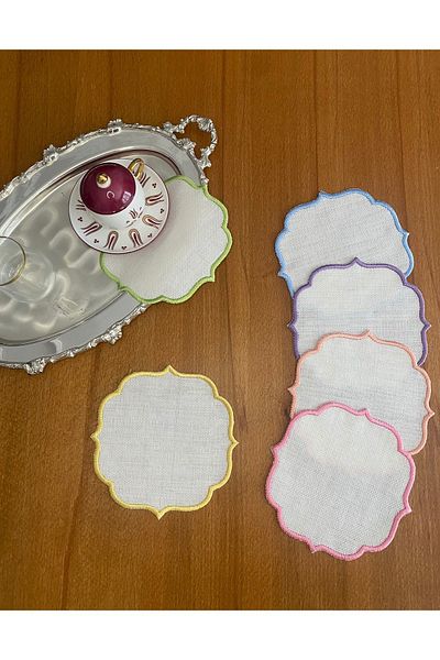 Smiling Home 6 Pieces Linen Linen Soft Colored Cocktail Serving Napkin