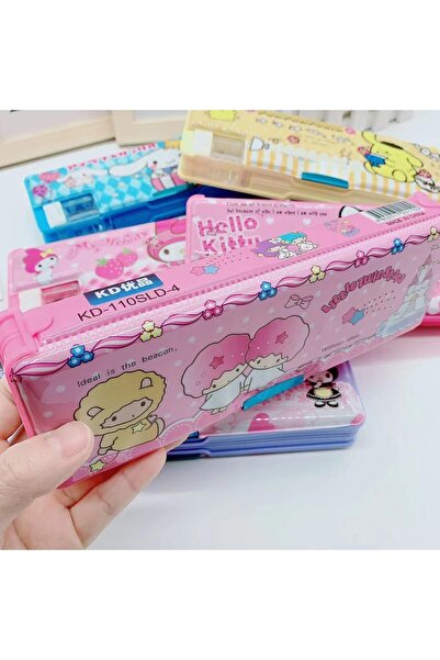 Meyra Accessories sanrio kawaii kuromi cinnamorol my melody kalem kutusu çift kapaklı kalem tıraşlı kalemlik hediyelik