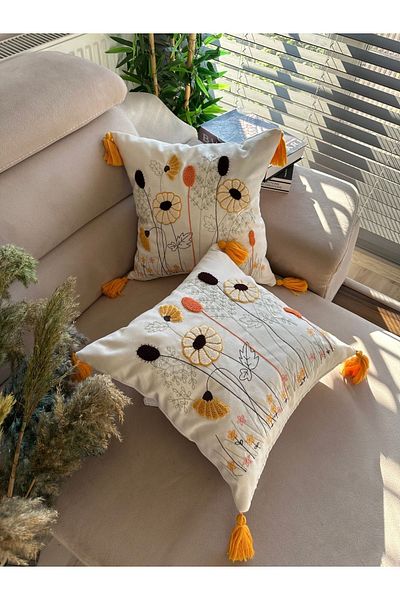 en gözde home PUNCH EMBROIDERED 2 PIECES OF KIRLENT CASE