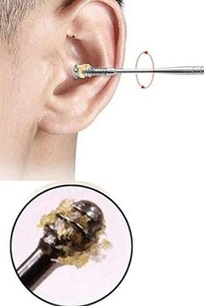 AfterTimes Paslanmaz Çelik Kulak Temizleme Çubukları 6'lı Set, Kulak Kiri Temizleyici Çelik Kulak Temizleyici