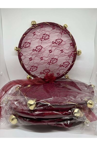 Leyli Kına Kına Gecelerine 10 Adet Özel Dikme Dantel Nedime Tefi Def Bordo