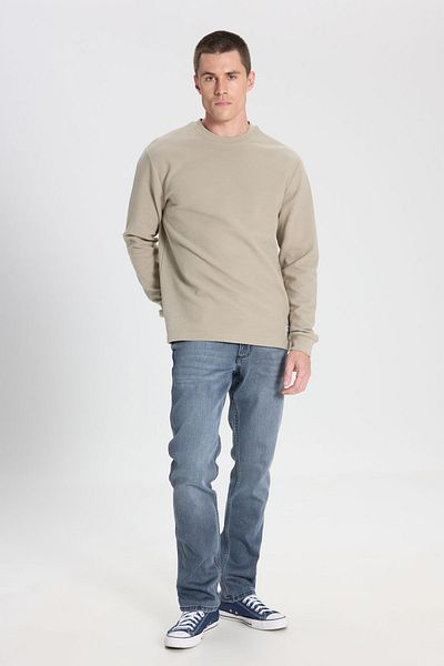 WRANGLER Φούτερ Regular Fit Regular Cut Crew Neck 100% βαμβακερό ανοιχτό πράσινο