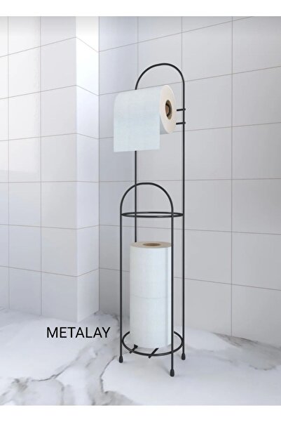 METALAY حامل ورق تواليت معدني احتياطي باللون الأسود