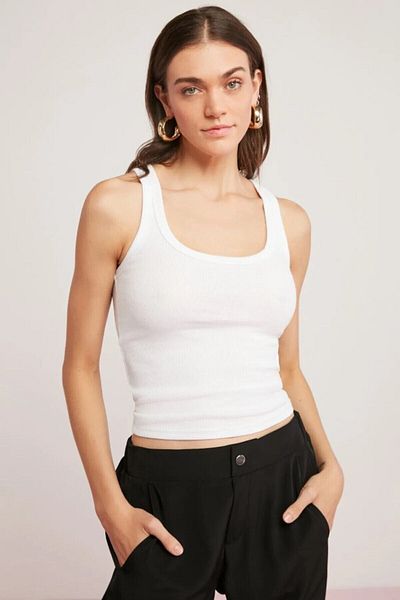 Dier Moda Dier Moda - Corded White Undershirt, Thick Strap, Basic Design