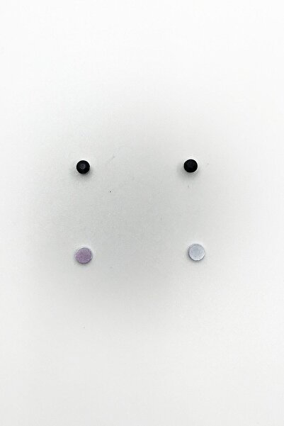 KÜPPELİ ACCESSORİES Unisex Siyah Mıknatıslı Tek Taş Küpe