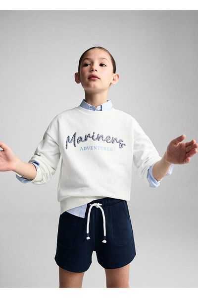 MANGO Kids Shorts aus Baumwolle mit Schnürung an der Taille