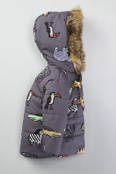 PODIUM GYM Baby Winter Coat with Cute Animals Figures, Fur Inner Lining, Fur Hood and Gilded Winter Coat