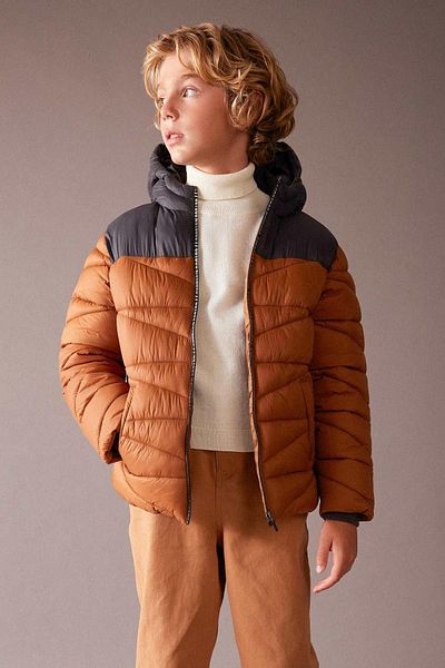 DeFacto Boy's Fleece Lined Hooded Puffer Jacket - Water Repellent A2527A823Wn