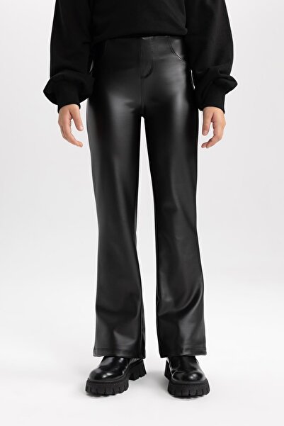 DeFacto Girl's Spanish Leg Faux Leather Leggings - A7632a823au