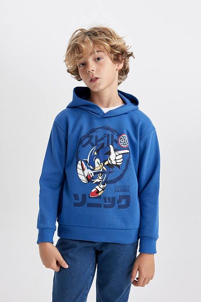 DeFacto Chlapecká mikina Sonic the Hedgehog – s kapucí a tlustá B3063A823Wn