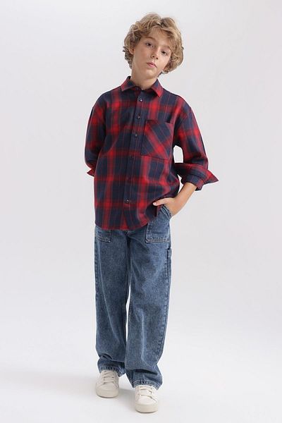 DeFacto Fiú flanel hosszú ujjú oversize ing - A4451a823au