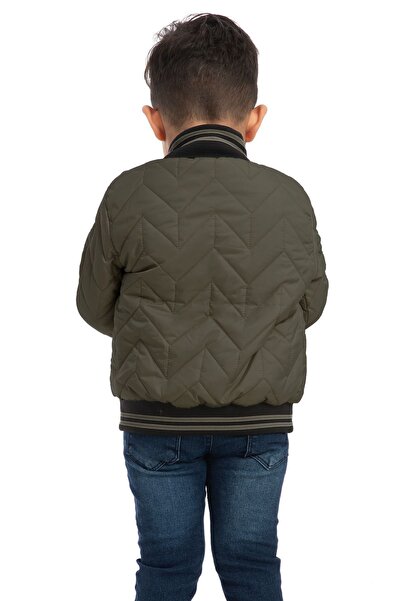 Montstop Khaki Boy's Jacket - College Collar, Lined, Water and Windproof, Zippered Pocket Jacket