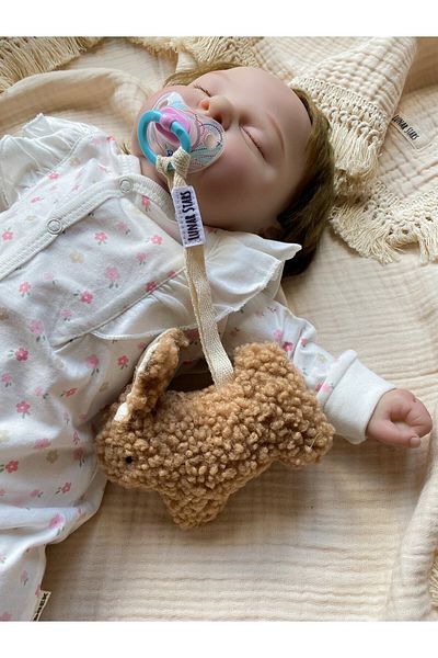 Lunar Stars Teddy Rabbit Coffee Pacifier Strap