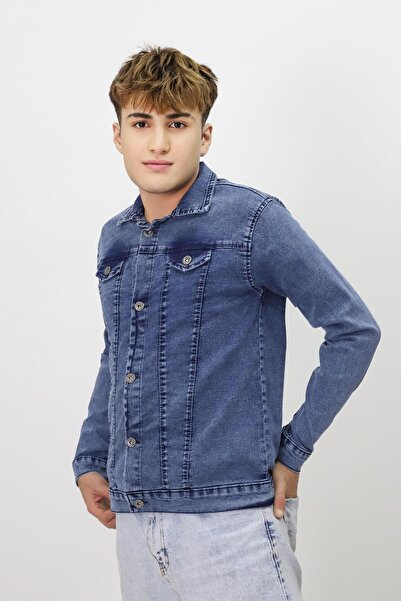 mini kanka Jachetă de blugi neagră pentru băieți de 6-17 ani - cu detaliu cu nasturi și buzunare