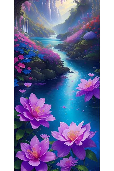 LİLYHOBBYLAND Sayılarla Boyama Hobi Seti Renkli Baskılı (ÇERÇEVELİ) 40x50 Cm:...