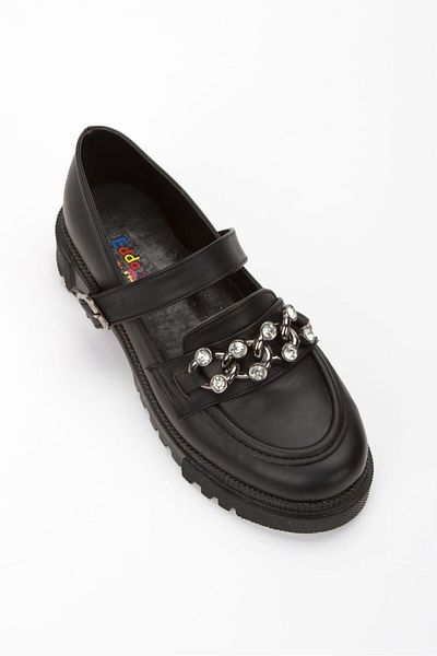 PATİK BEBE Girl's Leather Martinez School Shoes - with Helmet and Buckle
