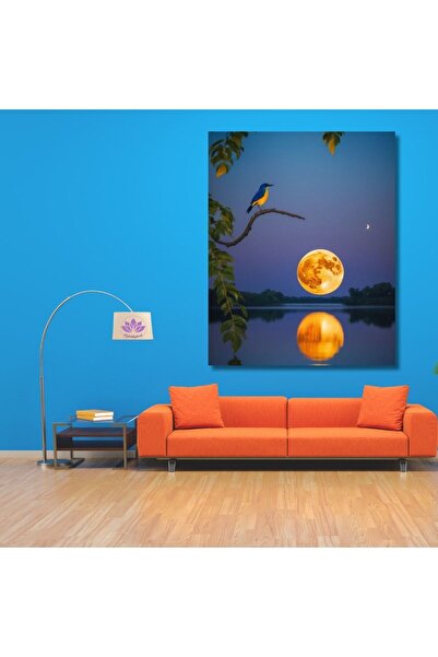 LİLYHOBBYLAND Sayılarla Boyama Hobi Seti Ayın Yansıması Renkli Baskılı (ÇERÇE...