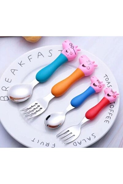 Tony Gavato Peppa Pig Çatal Kaşık Seti - Çocuklar Için