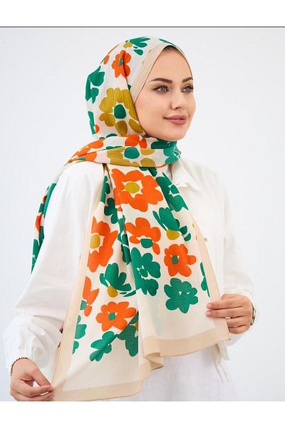 çiğdem eşarp Daisy Patterned Masalsu Shawl
