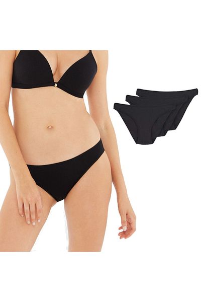 Dagi Bikinislips Damen Unterhosen aus Baumwolle 3er Pack Basic Slips