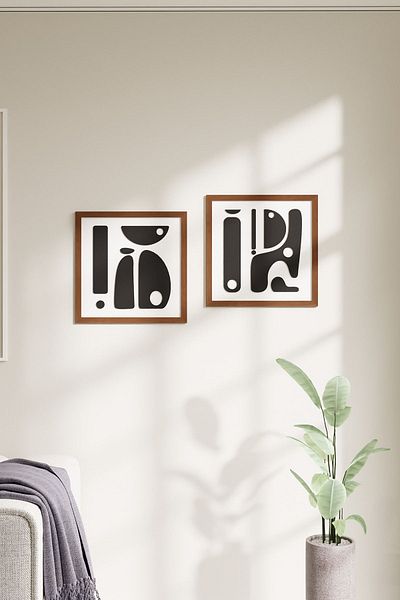 acargrafik Pictură din 2 piese cu design modern cu cadru din lemn