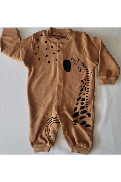 Necix's Safari Patterned 3-piece Jumpsuit Set for Baby Boy - Without Socks