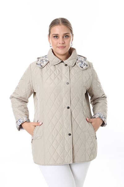 TUTveAL Collection Quilted Coat - Large Size, Waterproof, Hooded Sock and Cream Shaped Coat