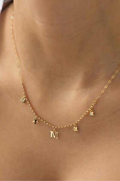 by milo jewellery 14 ayar altın yıldızlı harf kolye