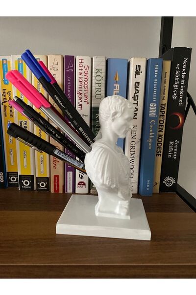 Root Made Jül Sezar Dekoratif Kalemlik Masa Dekor