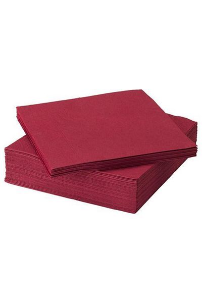 IKEA Χαρτοπετσέτα σερβιρίσματος 40x40 εκ. 50 τεμάχια Χρώμα μπορντό Χαρτοπετσέτα Meridyendukkan