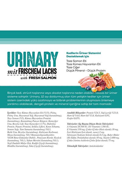 Nutri Feline Nutri Urinary /böbrek Sağlığı Destekleyici Somonlu Düşük Tahıllı Yetişkin Kedi Maması 2kg