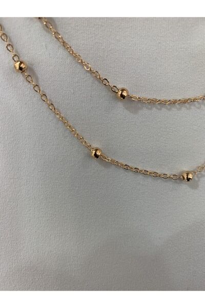 Genel Markalar Kadın Gold Kaplama Üçlü Kombin Zincir Kolye