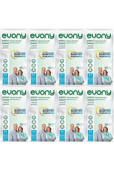 Evony Patient Diapers Adult Absorbent Panties M-medium Size 240 Pieces (8pk*30)