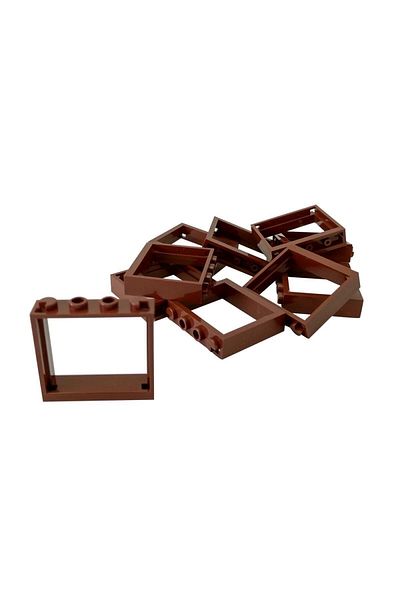 LEGO Moc Building City Window - 1X4X3 Brown Window, 2 Pieces Will Be Sent