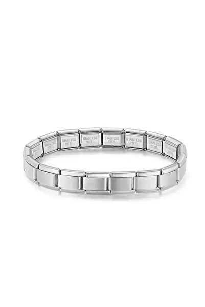 faseb Yazısız Paslanmaz Çelik Italyan Charm Bileklik