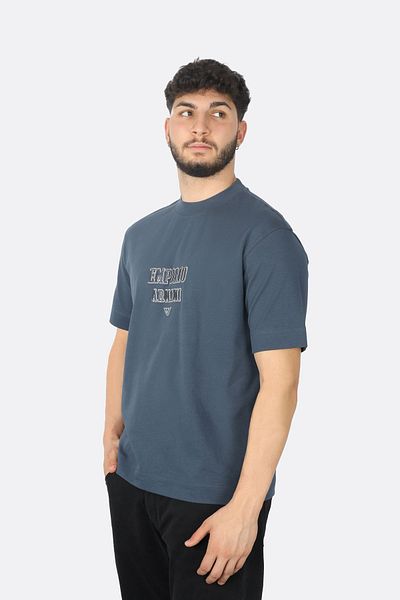 Emporio Armani Casual ανδρικό μπλουζάκι - λαιμόκοψη, κοντό μανίκι, μπλε, υφαντό, 6D1TQ9 1JWZZ-07C0