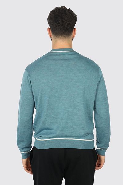 Emporio Armani Brand Logo Men's Blue Sweater - Cotton Woven, 6D1Mxh 1Mjlz-F705