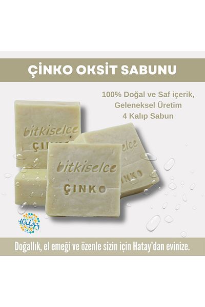bitkiselce 450 g Zinc Oxide Soap - Pure and Natural Ingredients, 4 Molds