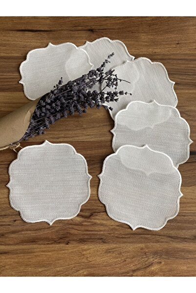 Nurhanhome 6 قطع من قماش الكتان الكتاني إكرو اللون القهوة الجانب كوكتيل عرض منديل مناسبة لمعالجة الإيثامين