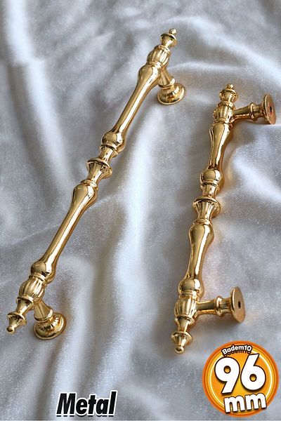 Badem10 Şehzade (96 MM - 9,6 CM) Mobilier din metal auriu Sertar de bucătărie Dulap dulap Mâner de ușă Mâner